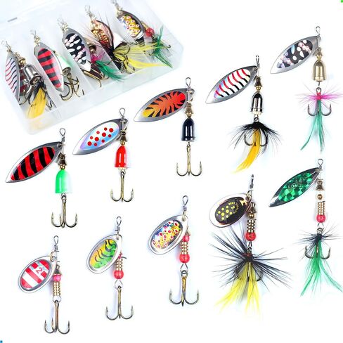 6pcs Fishing Lures Spinner Baits Buzz Bait Bass lure, fishing bait Musky fishing Pike lures Trout lure Salmon lures Hard Metal Spinnerbait in Saudi Arabia