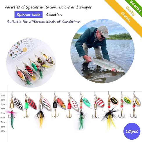 6pcs Fishing Lures Spinner Baits Buzz Bait Bass lure, fishing bait Musky fishing Pike lures Trout lure Salmon lures Hard Metal Spinnerbait in Saudi Arabia
