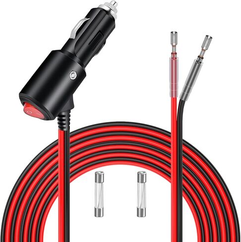 12V Cigarette Lighter Plug with Switch On Off, 15FT 16AWG Heavy Duty Cigarette Lighter Male Plug Replacement with Leads & LED, Male Cigarette Lighter Plug Adapter Cable Cord for Car, RV in Saudi Arabia