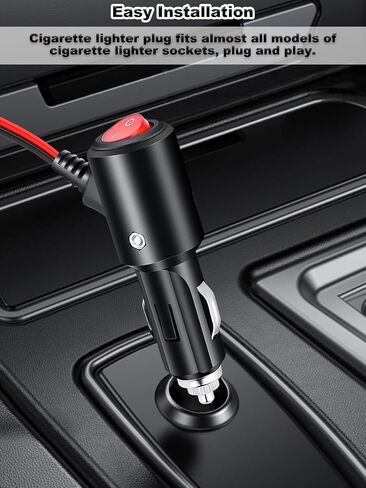 12V Cigarette Lighter Plug with Switch On Off, 15FT 16AWG Heavy Duty Cigarette Lighter Male Plug Replacement with Leads & LED, Male Cigarette Lighter Plug Adapter Cable Cord for Car, RV in Saudi Arabia