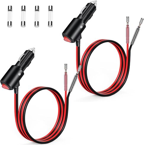 12V Cigarette Lighter Plug with Switch On Off, 15FT 16AWG Heavy Duty Cigarette Lighter Male Plug Replacement with Leads & LED, Male Cigarette Lighter Plug Adapter Cable Cord for Car, RV in Saudi Arabia