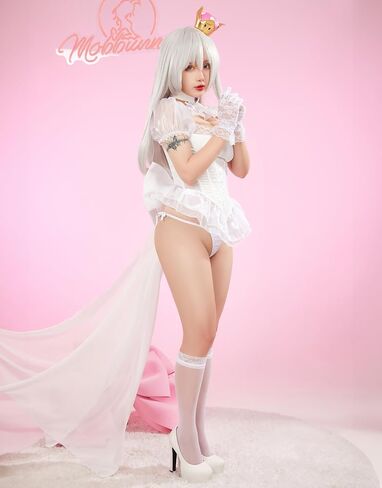 Womens White Princess Comples Anime Cosplay Lace Babydoll Lingerie Linge Corset و Thong Outfit in Kuwait