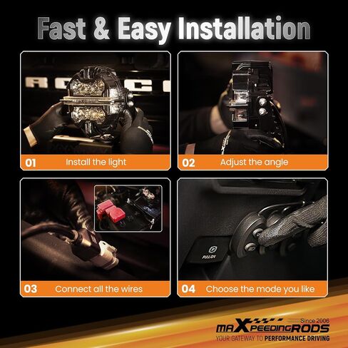 maXpeedingrods 2 X 3.5 Inch Off Road Lights 160W 19200LM, LED Light Bar with 270°Side Shooter,Amber/White DRL for Jeep Trucks SUV Pickup ATV Motorcycles, Spot Light with Black Covers in Saudi Arabia