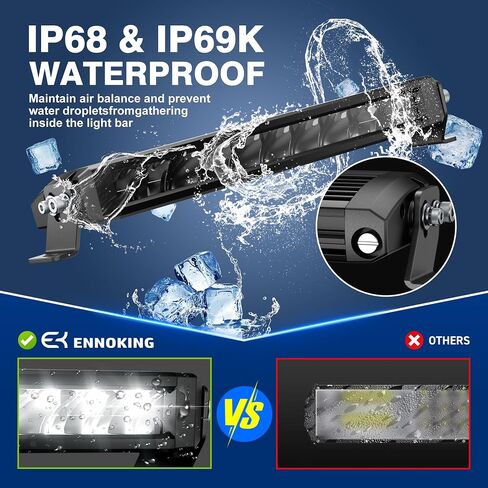 White Amber LED Light Bar 12 Inch Single Row Super Bright Dual Color Slim Spot Flood Combo LED Work Light Driving Fog Lamp for Pickup Off Road Truck ATV UTV Boat in Saudi Arabia