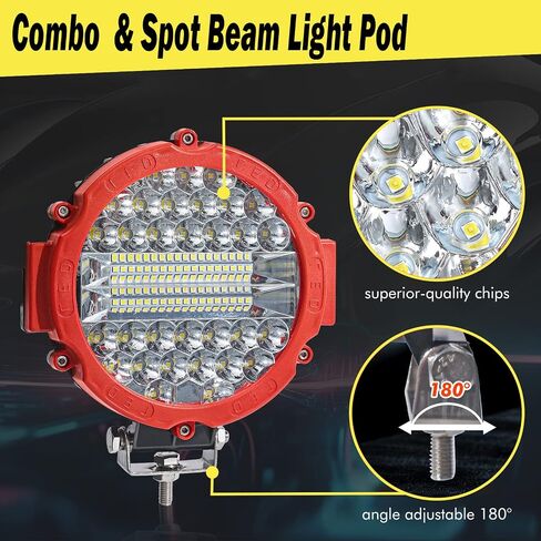 Round LED Off Road Pod Lights, 7 inch LED Offroad Driving Lights with Wiring Harness 201W 15000LM LED Driving Auxiliary Fog Lights for ATV, SUV, Truck, Pickup, Golf, 2 Pack in Saudi Arabia