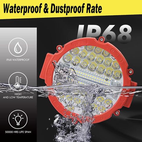 Round LED Off Road Pod Lights, 7 inch LED Offroad Driving Lights with Wiring Harness 201W 15000LM LED Driving Auxiliary Fog Lights for ATV, SUV, Truck, Pickup, Golf, 2 Pack in Saudi Arabia
