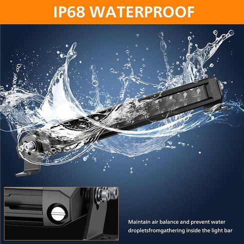 White Amber LED Light Bar 12 Inch Single Row Super Bright Dual Color Slim Spot Flood Combo LED Work Light Driving Fog Lamp for Pickup Off Road Truck ATV UTV Boat in Kuwait