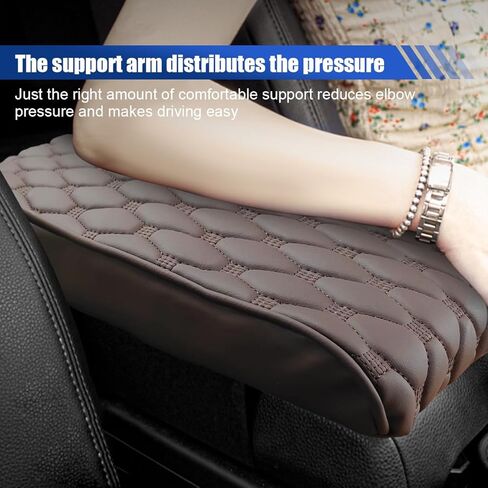 Car Center Console Cover, Memory Foam Car Armrest Pillow, Non-Slip Waterproof Armrest Seat Box Pad, Arm Rest Cover Cushion Relieves Arm Fatigue, Universal Accessories for Most Vehicles (Black) in Kuwait