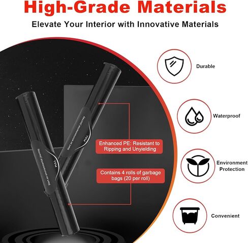 Garbage Bags for Car Trash Can, Roller Type Trash Can Sets of Garbage Bags, Mini Trash Bags for Car (Black) in Saudi Arabia