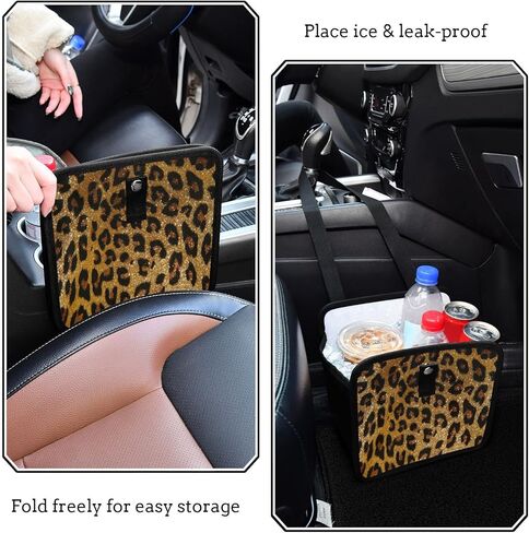 Red Cherry Car Trash Can, Foldable Hanging Car Trash Bag, Small Waterproof Car Accessories Garbage Bin in Kuwait