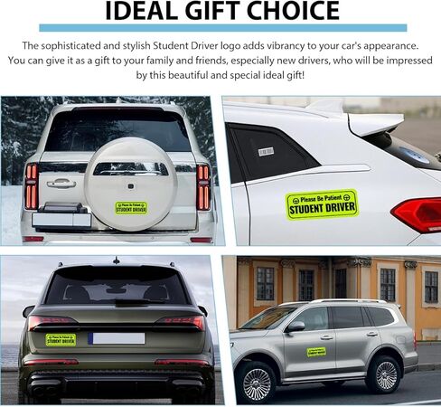 2 PCS Student Driver Magnet for Car, Please Be Patient Magnetic Reflective Rookie Driver Safety Warning, New Drivers Sticker for Bumper Door Trunk, Car Accessories (Pink) in Kuwait