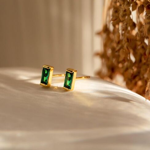 JSJOY Dainty Birthstone Stud Earrings for Women Tiny Birthstone Earring Birthday Gifts for Teen Minimalist Gold Earrings Valentine's Day Mother's Day Gifts for Mother Wife Girlfriend Her in Kuwait