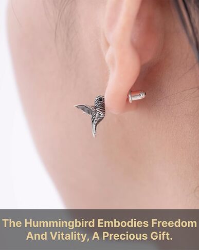 Coppertist.wu Hummingbird stud arcs arrings dainty arrings hummingbird gifts for women women (925 sterling silver/18 k Gold Vermeil) in Kuwait