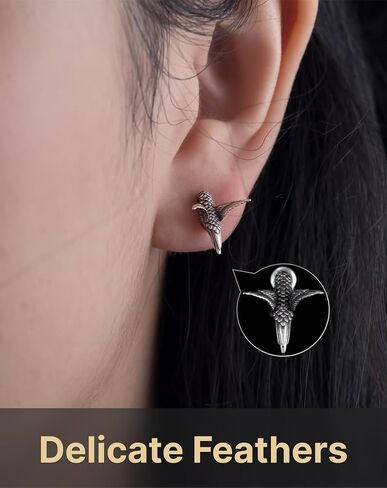 Coppertist.wu Hummingbird stud arcs arrings dainty arrings hummingbird gifts for women women (925 sterling silver/18 k Gold Vermeil) in Kuwait