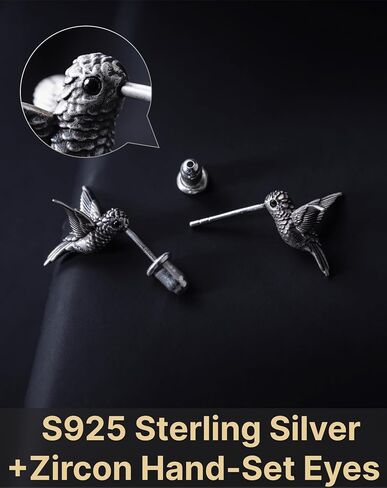 Coppertist.wu Hummingbird stud arcs arrings dainty arrings hummingbird gifts for women women (925 sterling silver/18 k Gold Vermeil) in Kuwait