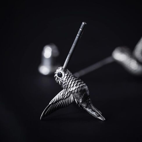 Coppertist.wu Hummingbird stud arcs arrings dainty arrings hummingbird gifts for women women (925 sterling silver/18 k Gold Vermeil) in Kuwait