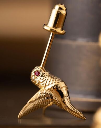 Coppertist.wu Hummingbird stud arcs arrings dainty arrings hummingbird gifts for women women (925 sterling silver/18 k Gold Vermeil) in Kuwait