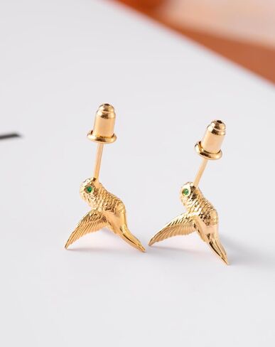 Coppertist.wu Hummingbird stud arcs arrings dainty arrings hummingbird gifts for women women (925 sterling silver/18 k Gold Vermeil) in Kuwait