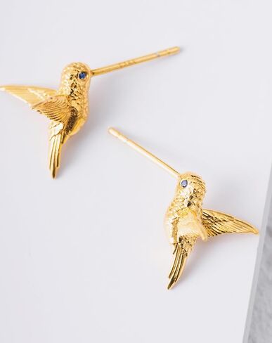 Coppertist.wu Hummingbird stud arcs arrings dainty arrings hummingbird gifts for women women (925 sterling silver/18 k Gold Vermeil) in Kuwait