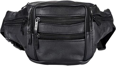 Leather Fanny Pack For Men & Women Belt Bag With Adjustable Waist Belt, Lightweight Fanny Pack Comes With Multiple Zippered Pockets Easy Carry Any Phone,Wallet (brown) in Saudi Arabia