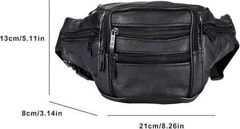 Leather Fanny Pack For Men & Women Belt Bag With Adjustable Waist Belt, Lightweight Fanny Pack Comes With Multiple Zippered Pockets Easy Carry Any Phone,Wallet (brown) in Saudi Arabia