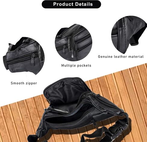 Leather Fanny Pack For Men & Women Belt Bag With Adjustable Waist Belt, Lightweight Fanny Pack Comes With Multiple Zippered Pockets Easy Carry Any Phone,Wallet (brown) in Saudi Arabia