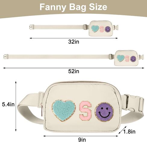 Fanny Pack for Girls 4-14, Nylon Kids Crossbody Bag Belt Bag with Keychain, Party Waist Bags for Kids Teens Girls, Personalized Gifts for Birthday Party Christmas, Pink A in Saudi Arabia