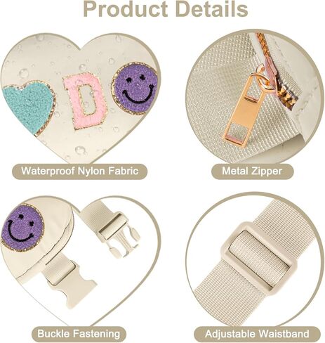 Fanny Pack for Girls 4-14, Nylon Kids Crossbody Bag Belt Bag with Keychain, Party Waist Bags for Kids Teens Girls, Personalized Gifts for Birthday Party Christmas, Pink A in Saudi Arabia