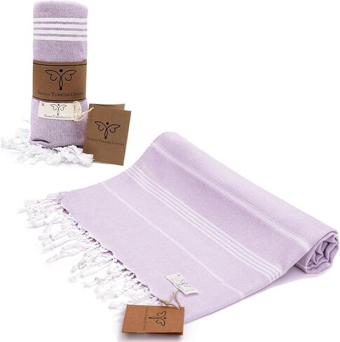SMYRNA TURKISH COTTON Classical Series Original Turkish Beach Towel | Prewashed, 37 x 71 Inches | Peshtemal and Turkish Bath Towel for SPA, Beach, Pool, Gym and Bathroom in Saudi Arabia