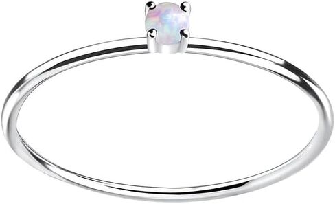 Natural Opal Round Shape Gemstone 925 Sterling Silver Stackable Women Ring | Wedding, Engagement, Promise, Love Jewelry | Graduation Gift in Saudi Arabia