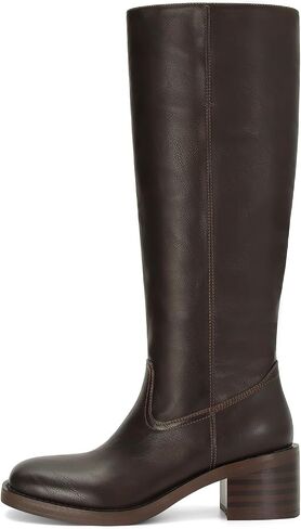 DOEYG Women's Knee High Boots Square Toe Riding Boots Chunky Block Heel Tall Motorcycle Boots Pull on Wide Calf Fashion Comfortable Biker Booties Yellow Size 10 in Saudi Arabia
