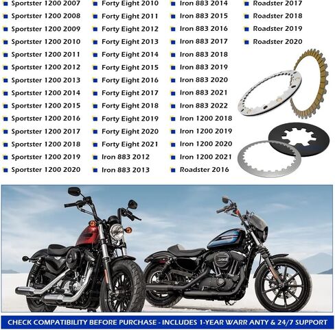 Complete Clutch Kit Compatible with Sportster 883 1200 1991-2020 Iron 883 1200 2010-2022 OEM# 37977-90 37911-90 37913-90 36792-91 37871-90 in Saudi Arabia