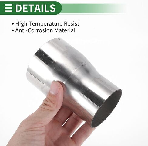 Motoforti 2.5" OD to 3.5" OD Mandrel Exhaust Pipe Adapter Concentric Reducer Car Exhaust Pipe Tubing Piping Adapter 4inch/100mm Length T304 Stainless Steel Silver Tone in Saudi Arabia
