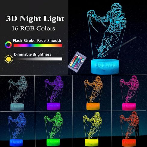 Wrestling Night Light, Wrestler Gifts, Wrestler 3D Illusion Lamp with 16 Colors Changing, Remote Control and Dimmable, Kids Boys Girls Room Decoration, Holiday Xmas Gifts in Saudi Arabia