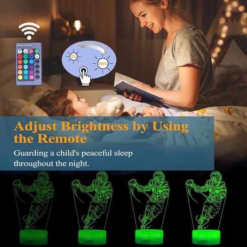 Wrestling Night Light, Wrestler Gifts, Wrestler 3D Illusion Lamp with 16 Colors Changing, Remote Control and Dimmable, Kids Boys Girls Room Decoration, Holiday Xmas Gifts in Saudi Arabia