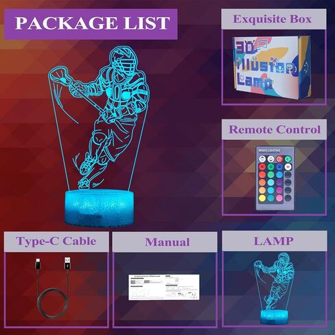 Wrestling Night Light, Wrestler Gifts, Wrestler 3D Illusion Lamp with 16 Colors Changing, Remote Control and Dimmable, Kids Boys Girls Room Decoration, Holiday Xmas Gifts in Saudi Arabia