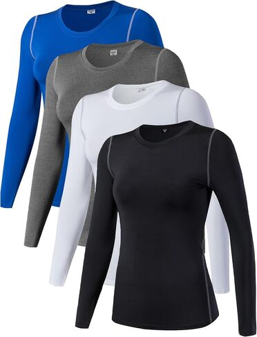 قميص ضغوط رياضية جافة للسيدات طبقة قاعدة التمرينات الطويلة طبقة TIRT TOPS Sports Tops Tops Sports in Kuwait