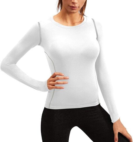 قميص ضغوط رياضية جافة للسيدات طبقة قاعدة التمرينات الطويلة طبقة TIRT TOPS Sports Tops Tops Sports in Kuwait