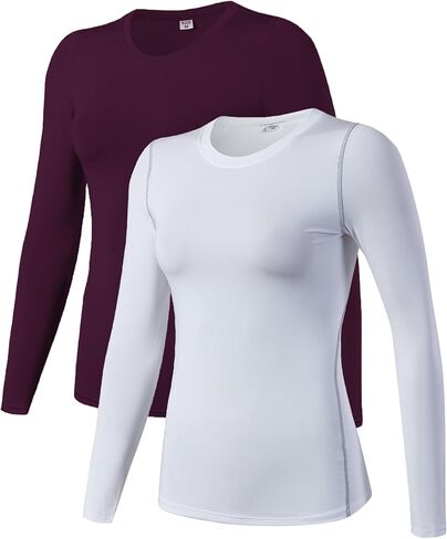 قميص ضغوط رياضية جافة للسيدات طبقة قاعدة التمرينات الطويلة طبقة TIRT TOPS Sports Tops Tops Sports in Kuwait