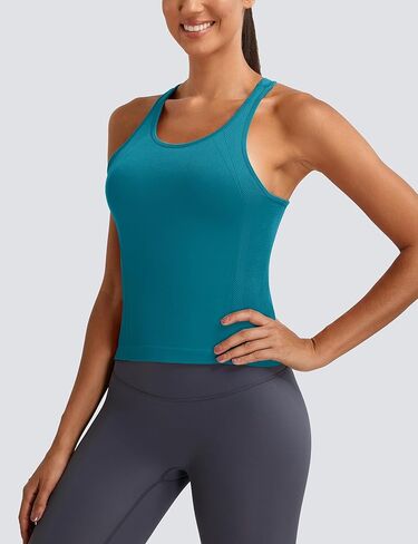 MathCat Workout Tank Tops for Women Seamless Racerback Shirts with Built in Bra Gym Running Athletic Yoga Tops in Saudi Arabia