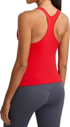 MathCat Workout Tank Tops for Women Seamless Racerback Shirts with Built in Bra Gym Running Athletic Yoga Tops in Saudi Arabia