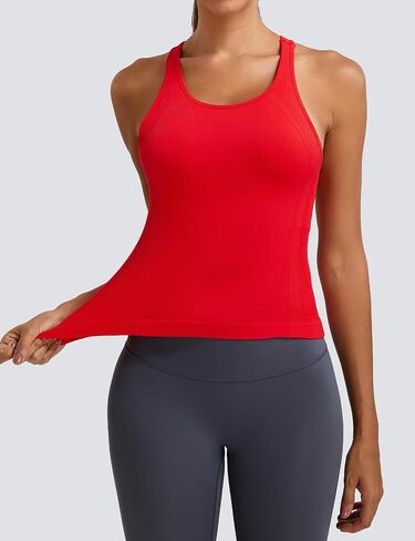 MathCat Workout Tank Tops for Women Seamless Racerback Shirts with Built in Bra Gym Running Athletic Yoga Tops in Saudi Arabia
