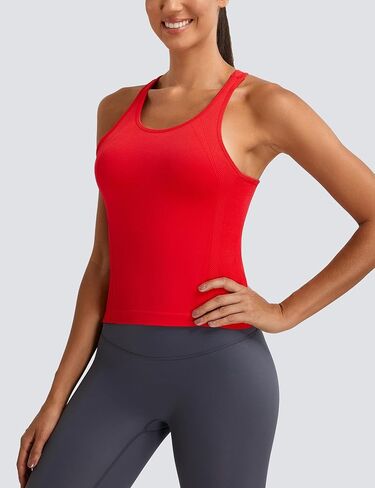 MathCat Workout Tank Tops for Women Seamless Racerback Shirts with Built in Bra Gym Running Athletic Yoga Tops in Saudi Arabia