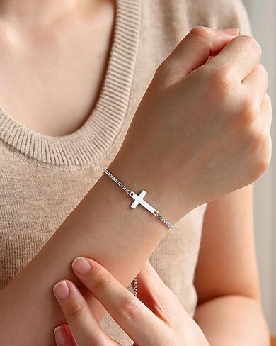Cross Link Bracelet Baptism Confirmation Gifts for Daughter Granddaughter Niece Friends in Kuwait