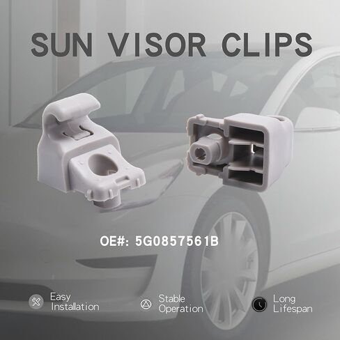 852353X000TX Sun Visor Clips Compatible for Hyundai Elantra, i30, Accent / 2pcs (Gray) in Kuwait