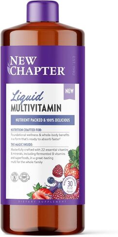 New Chapter Liquid Multivitamin + Mineral Supplement for Whole-Body Benefits, 100% Delicious Multivitamin for Adults, Teens & Kids 2+, Ready to Absorb Faster, Mixed Berry Flavored, 30 oz in Saudi Arabia
