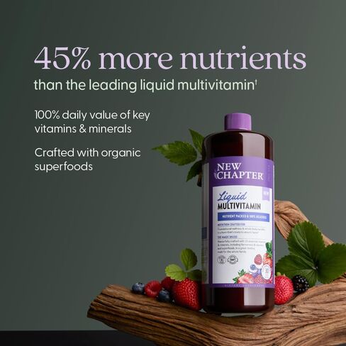 New Chapter Liquid Multivitamin + Mineral Supplement for Whole-Body Benefits, 100% Delicious Multivitamin for Adults, Teens & Kids 2+, Ready to Absorb Faster, Mixed Berry Flavored, 30 oz in Saudi Arabia