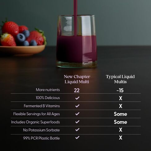 New Chapter Liquid Multivitamin + Mineral Supplement for Whole-Body Benefits, 100% Delicious Multivitamin for Adults, Teens & Kids 2+, Ready to Absorb Faster, Mixed Berry Flavored, 30 oz in Saudi Arabia