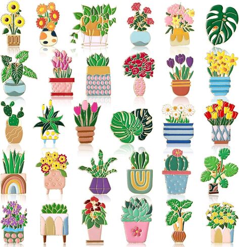30 Pcs Cute Enamel Pins Bulk Plant Flowers Animal Halloween Gothic Fall Pumpkins Spring Cartoon Lapel Brooches Pin Fun Jewelry Gift for Clothes Bags Hats Accessories in Saudi Arabia