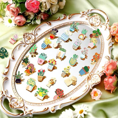 30 Pcs Cute Enamel Pins Bulk Plant Flowers Animal Halloween Gothic Fall Pumpkins Spring Cartoon Lapel Brooches Pin Fun Jewelry Gift for Clothes Bags Hats Accessories in Saudi Arabia